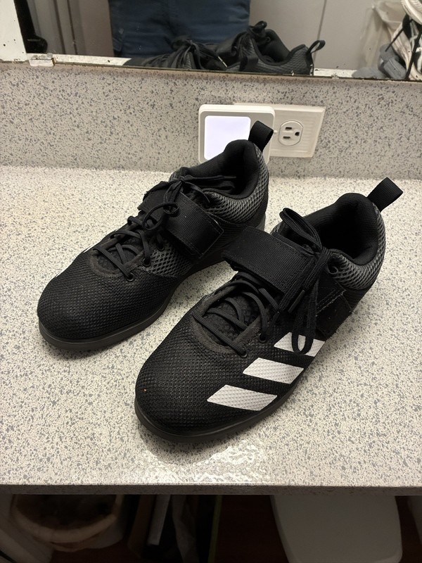 adidas Powerlift Men's Weightlifting Sneakers Black/White Synthetic US 8.5