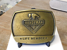 Handyman Club of America Life Member 1996 Metal Belt Buckle 3  x 2.5  