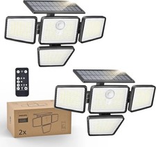 Philips Solar Security Light Outdoor, 196 LED Wall-Mounted Flood Light W/Pir Mot