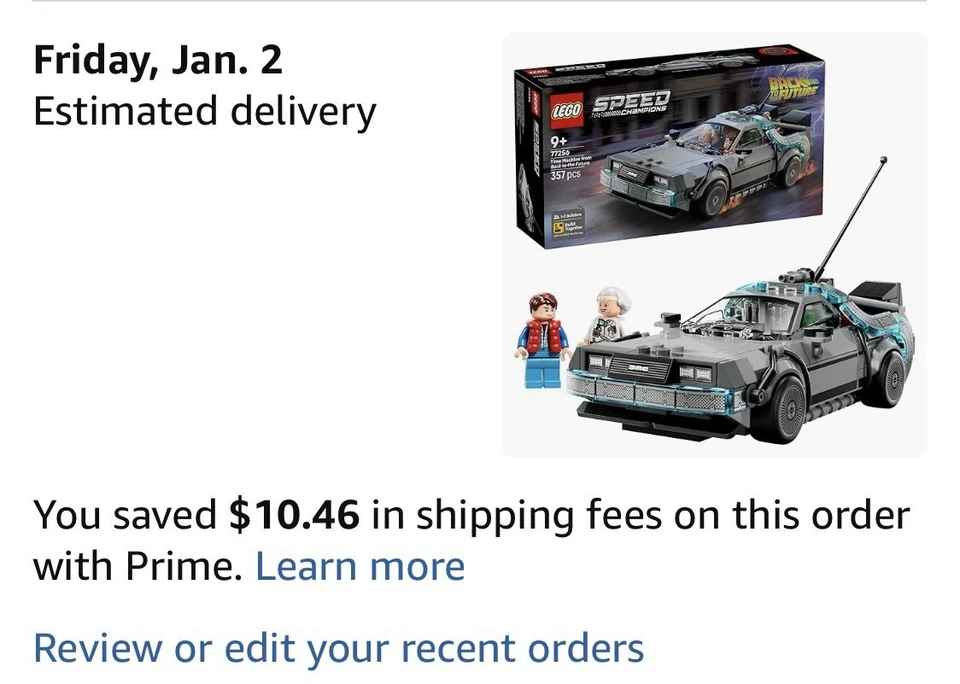 LEGO Speed Champions Time Machine from Back to The Future 77256 Presale - Image 2 of 4