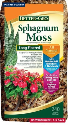 Better-Gro Sphagnum Moss - 100% Natural, Long-Fiber Moss for Orchids, Ferns, and