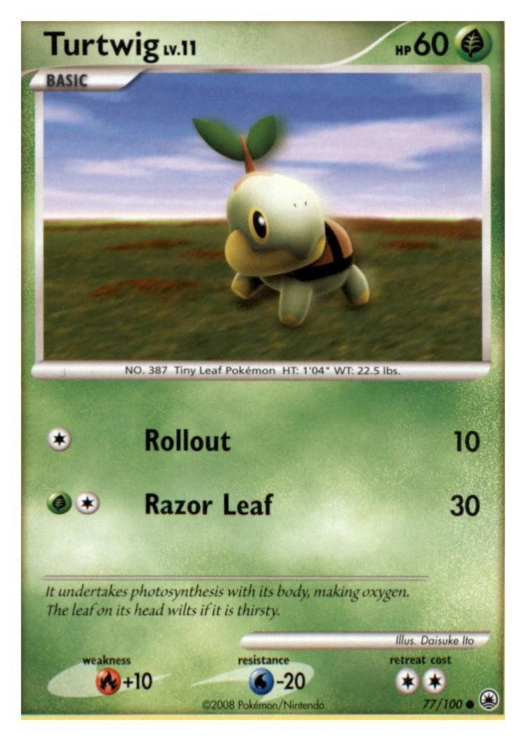 Turtwig 77/100 Common Majestic Dawn Pokemon Lightly Played