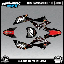 Graphics Kit for Kawasaki KLX110 KLX110R/RL (2010-2024) Rebel Series - Red