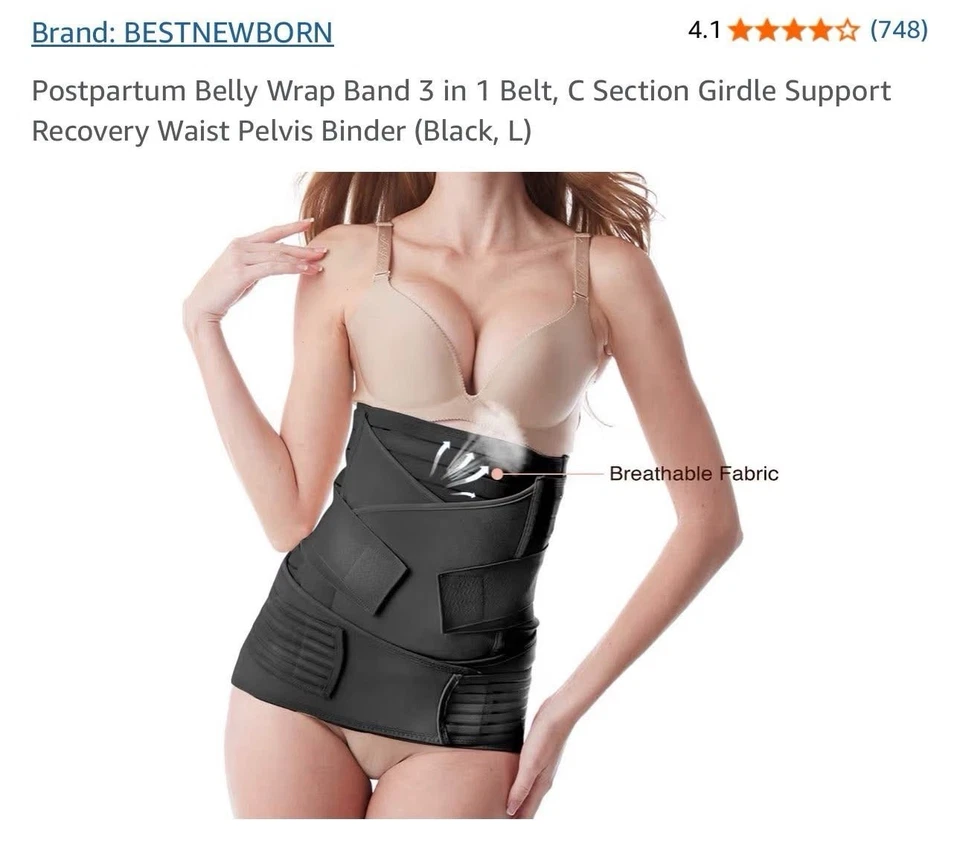 Envoltura de vientre posparto 3 en 1 recuperación vientre/cintura/pelvis cinturón banda posparto XL Foto 3 de 4