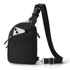 Anti-Theft Crossbody Travel Bag for Women Men, Small Black Cross-Body Bag Sho...