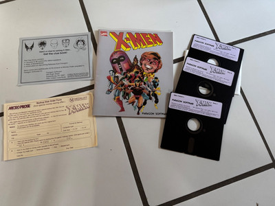 X-Men Paragon Software IBM/Tandy Disk A, B, + C Super Hero Handbuch 1989