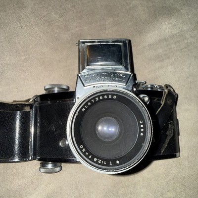 Ihagee Exakta Varex VX w. Jena T 2.8 50mm lens 35mm film SLR camera PLEASE READ