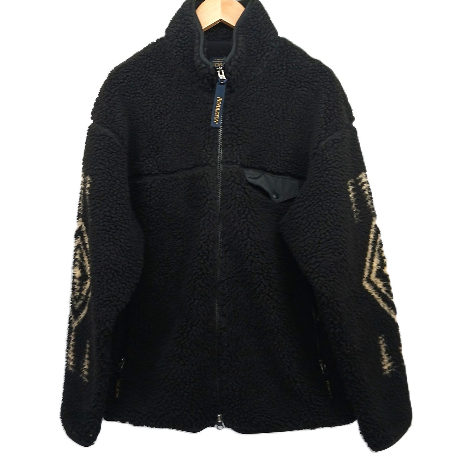 Pendleton×Bayflow Boa Fleece Jacket M Native Pattern Black