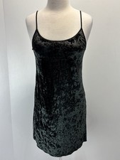 Victorias Secret Crushed Velvet Mini Nightgown Dress Sz XS Xsmall Women  s Black