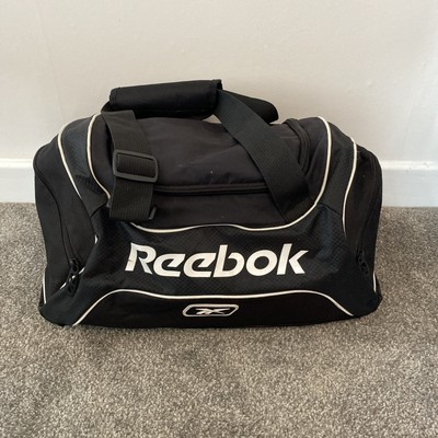 Reebok Reisetasche schwarz weiß mittelgroß Tasche Gepäck Fitnessstudio Logo