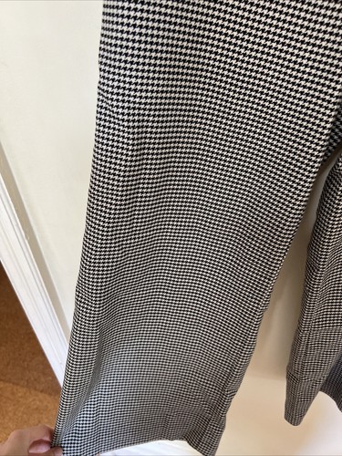 Uniqlo Houndstooth Black And White Work Trouser Wide Leg Size XXS - Picture 3 of 7