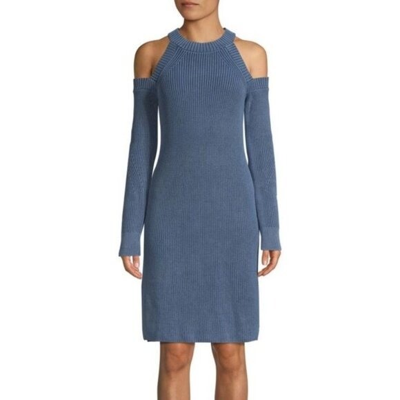 Rag & Bone Womens Dana Cold Shoulder Mini Sweaterdress Indigo