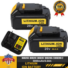 5.0AH Lithium Ion Battery For DeWalt 20V 20 Volt Max XR DCB206-2 DCB205-2 DCB204