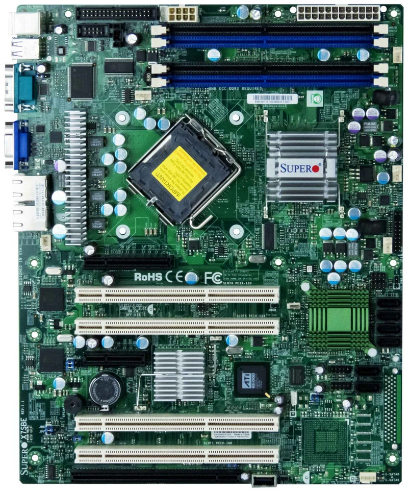 Supermicro X7SBE LGA775 4x DDR2 Pcie Pci-X Original Motherboard - Image 2 of 3