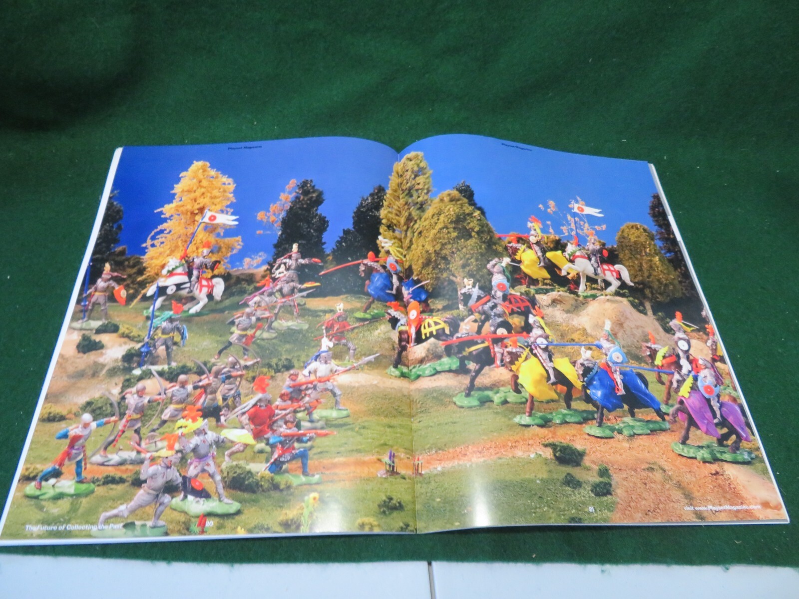 Playset Magazine 124 covers Marx Iwo Jima Mt playset, Britains Swoppet