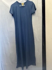 Sostanza Junior Size Blue Short Sleeve Long T Shirt Dress Sz L 65% Polyester