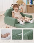 Kids Couch, 2-in-1 Soft Toddler Couch Fold Out, Toddler Chair Green ...