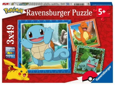 3 x 49 Teile Ravensburger Kinder Puzzle Disney Pokemon Glumanda Bisasam... 05586