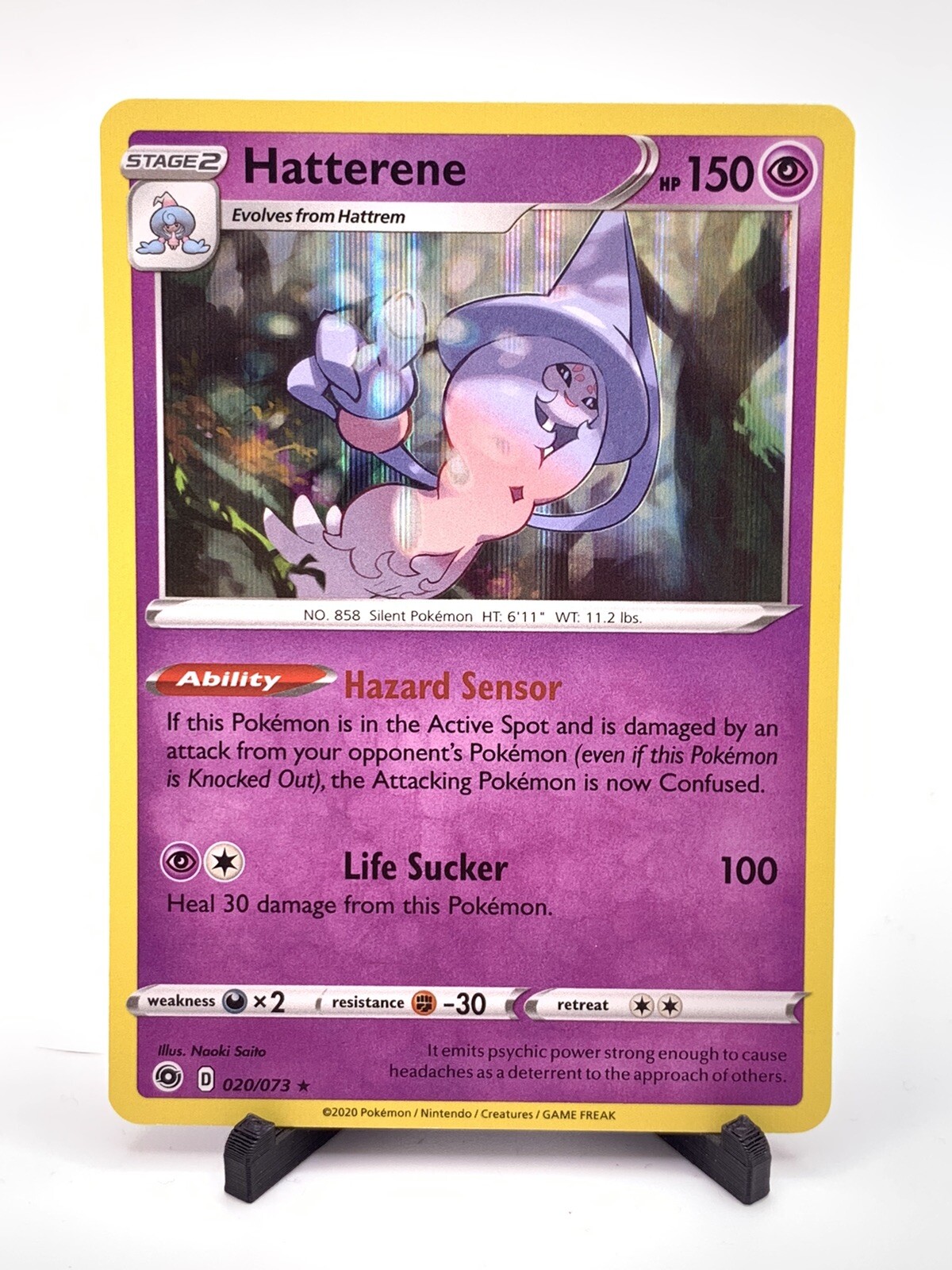 Pokemon TCG Hatterene 020/073 2020 Reverse Holo Rare Card - NM