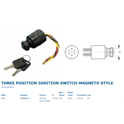 Sea-Dog 420383-1 Polypropylene Three Position Switch Magneto Style