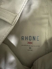 Rhone Commuter Pant Classic Mens 33 Beige Performance Stretch Pocket Chino Flaw