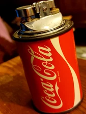 Coca Cola Can  Table  Lighter -Vary Rare- 1950s-1970s Vintage 