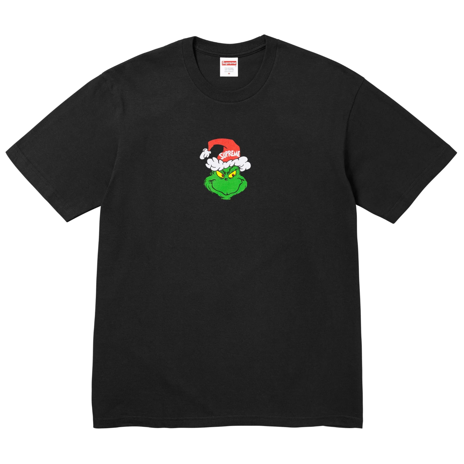 T shirt noir neuf avec étiquette Supreme Grinch scellé Noël FW24 homme L AUTHENTIQUE