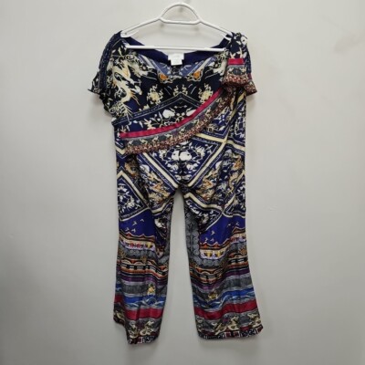 Camilla Franks Threads That Bind Us Statement Wide Leg Hose Pants Gr. Large