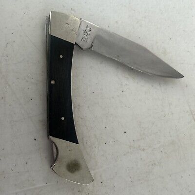 VINTAGE KA-BAR 1607 LOCK BACK FOLDING POCKET KNIFE W/WOOD VINTAGE KA-BAR 1607 LOCK BACK FOLDING POCKET KNIFE W/WOOD