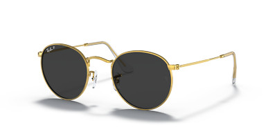 Ray-Ban Round Metal Polarized Gold Black 50 mm Sunglasses RB3447