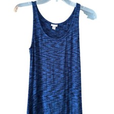MERONA Blue/Blk Sleeveless Rayon Stretch Maxi Dress Woman's XS #A