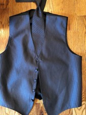 Ralph Lauren CHARCOAL FULLBACK tuxedo vest/longtie LARGE PROM/WEDDING