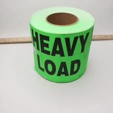(500-Pcs) Removable Adhesive Rectangle Labels "HEAVY LOAD" Fluorescent Green 