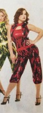Adult Large RED Dance Force Pure Sequin Diva Jumpsuit Costume