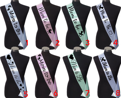 Schärpe Mom to be Mama zu sein Babyparty Satinsband 30 Farben Personalisiert 