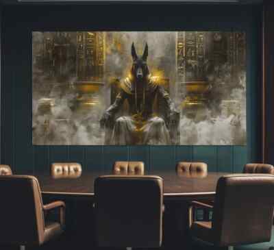 Anubis, Egyptian God of Funerary Rites Wall Art Canvas Unframed Print Art