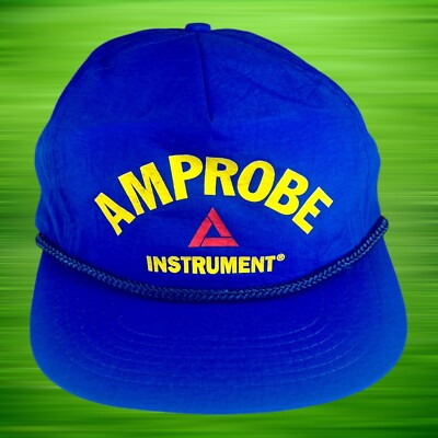 Vintage Amprobe Instrument Hat Rope Trucker Cap Snapback One Size Blue