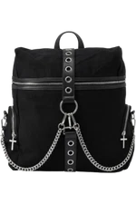 Killstar Double Crossed Gothic Punk Chains Buckle Crosses Backpack KSRA003349