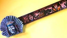 American Indian Theme Genuine Cowhide Embossed Leather Belt and Detailed Indian
