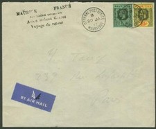 Mauritius 1937 FFC to France/only 40 flown