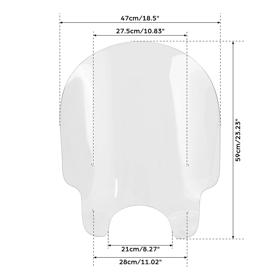 Protetor de para-brisa transparente com garfos de braçadeiras 39 mm adequado para Harley Sportster Iron XL883 - Imagem 2 de 4