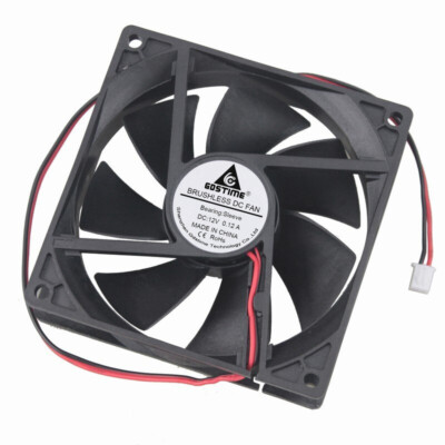 12V 90mm x 25mm 2 Pin CPU Brushless Cooling Fan PC Cooler Heat Sink RPM ...