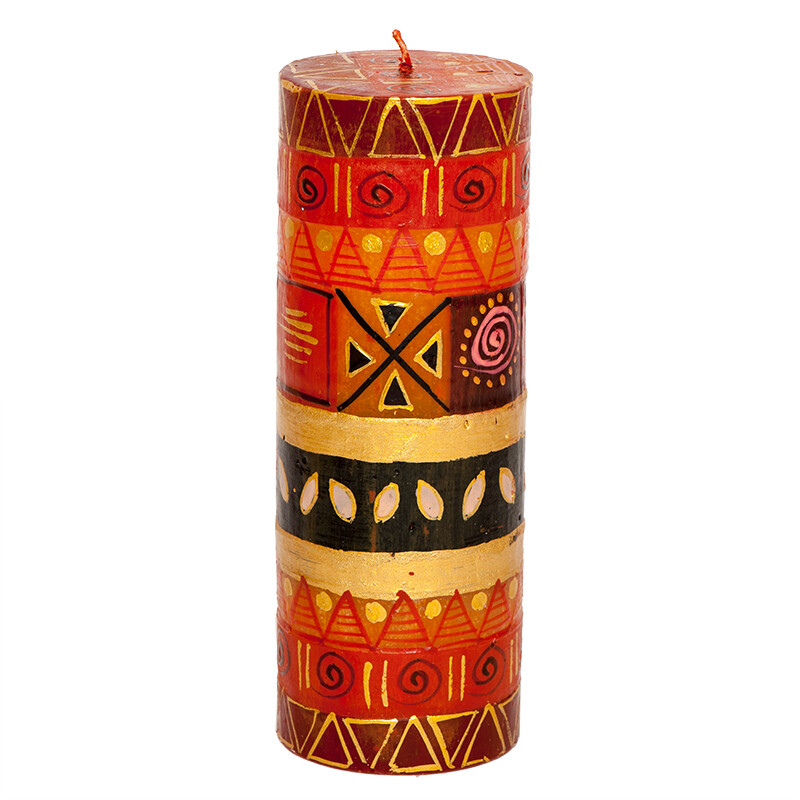 KAPULA FAIR TRADE SOUTH AFRICAN HAND PAINTED CANDLES ' SAFARI GOLD