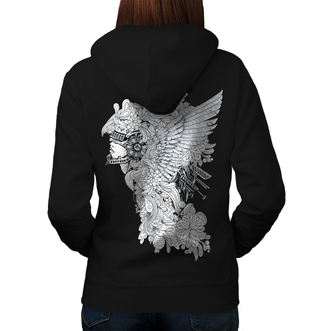 Wellcoda Face Art Mystic Fantasy Crazy Womens Hoodie Back
