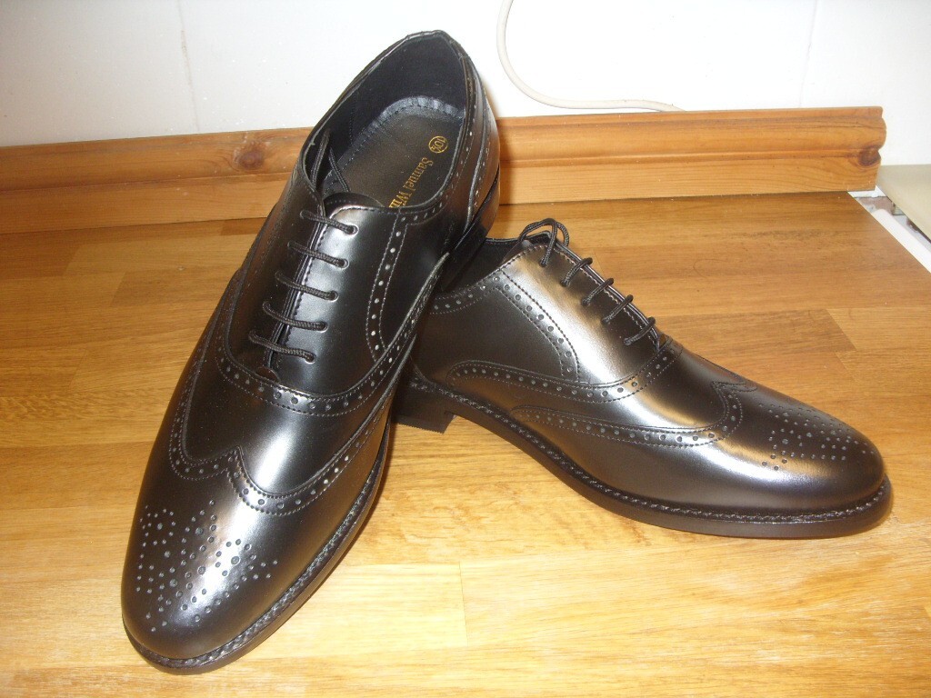 SAMUEL WINDSOR BLACK BROGUE SHOES SIZE