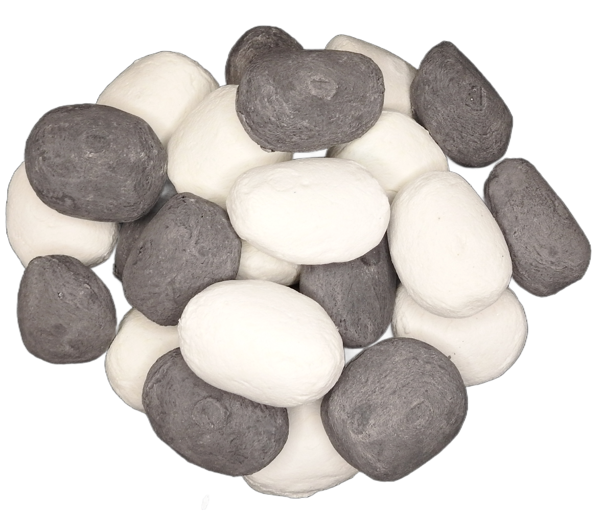 Gas Fire Pebbles Coals Ceramic 15 White Grey LPG Bioethanol Electric Fires