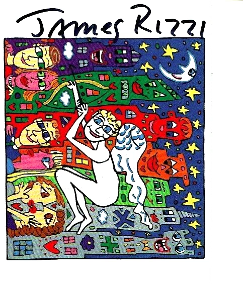 JAMES RIZZI Autogramm original signiert AK ca. 15,5 x 10,5 cm New York Paintings - Bild 2 von 3