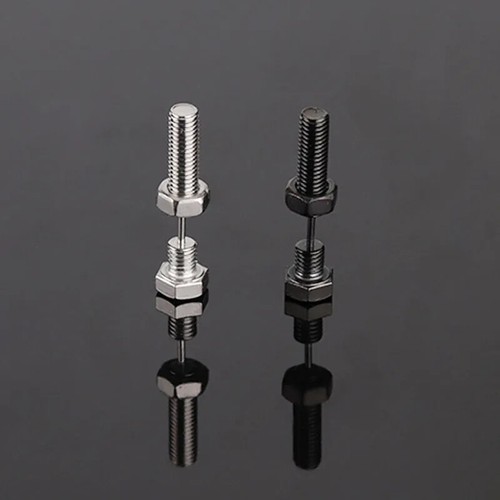 PERCING BULLONE CON DADO VITE ORECCHINI IN ACCIAIO DONNA UOMO PUNK ROCK - Imagen 5 de 8