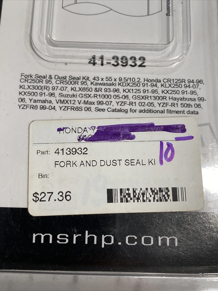 C-2 MSR 叉和防尘密封套件 41-3932 适用于本田 CR500R 川崎 KX125 及更多 — 第 3/3 张图片