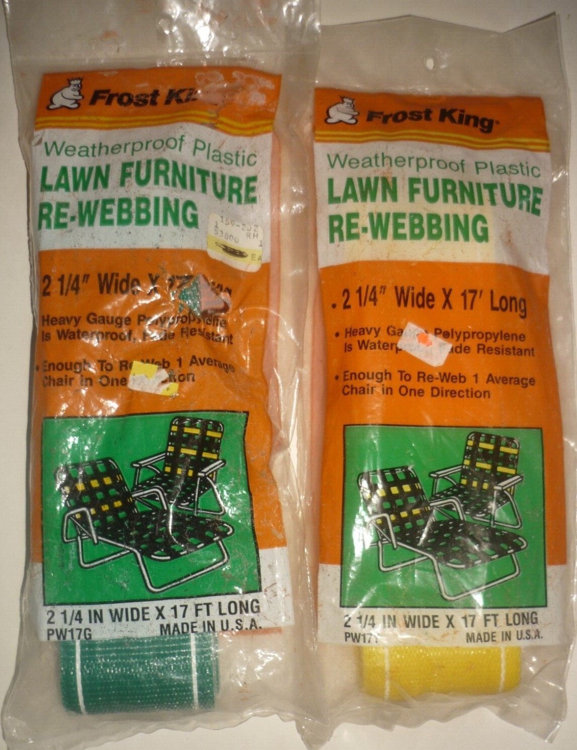 Frost King PW17Y WeatherProof Lawn Furniture Rebing Yellow FS for